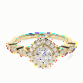 thumbnail image 2 of 1.00 TCW Cushion Cut Halo Engagement Ring 10K Yellow Gold, 2 of 3
