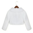 thumbnail image 4 of Haitryli Kids Girls Faux Fur Jacket Coat Wedding Bridesmaid Birthday Party Princess Dress Cover Up Ivory 12-18 Months, 4 of 5