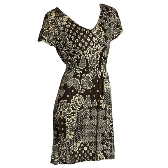 Just Love Women's Brown Floral Dress (Small)