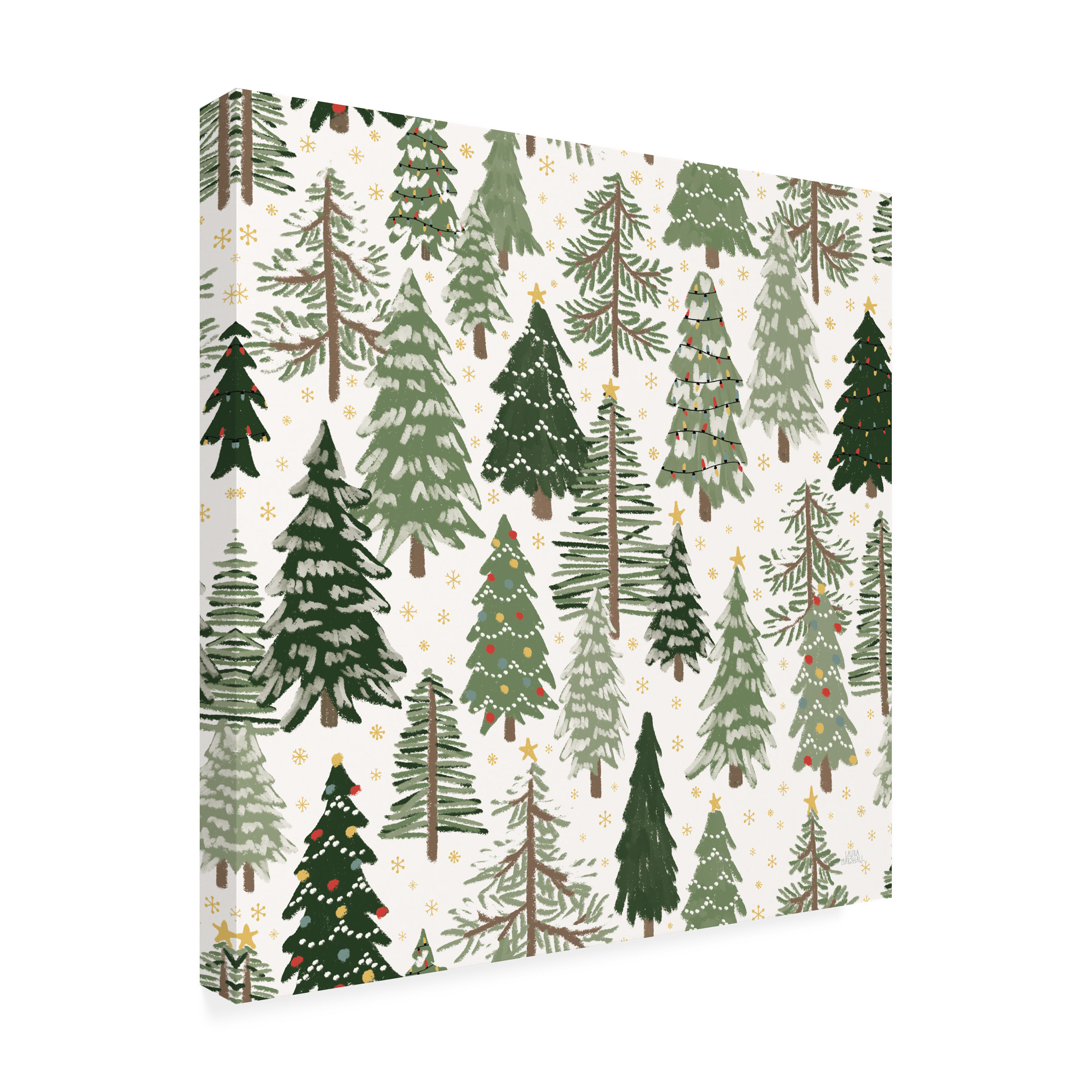 Laura Marshall 'Christmas Village Pattern XII' Canvas Art