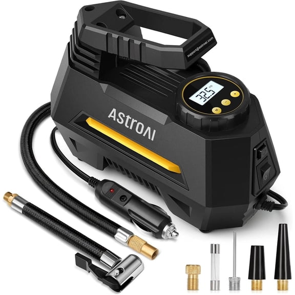 YELLOW AstroAI Tire Inflator Portable Air Compressor Air Pump for Car Tires NEW