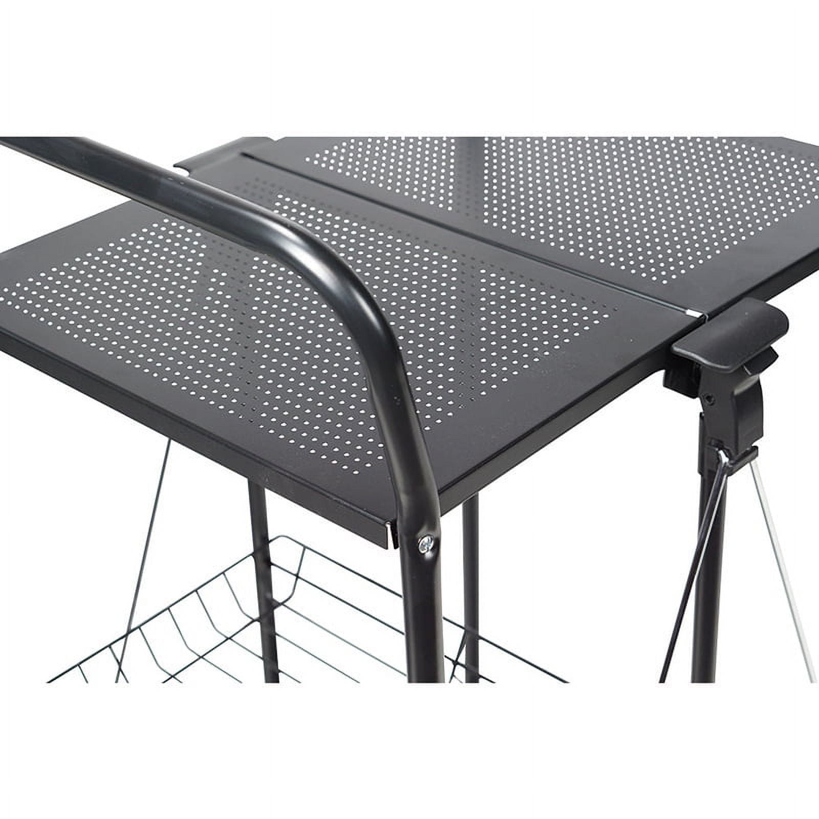 Apollo Hardware A-KC45AB Folding Utility and Kitchen Cart with 2 inch rubber wheels. (Black)