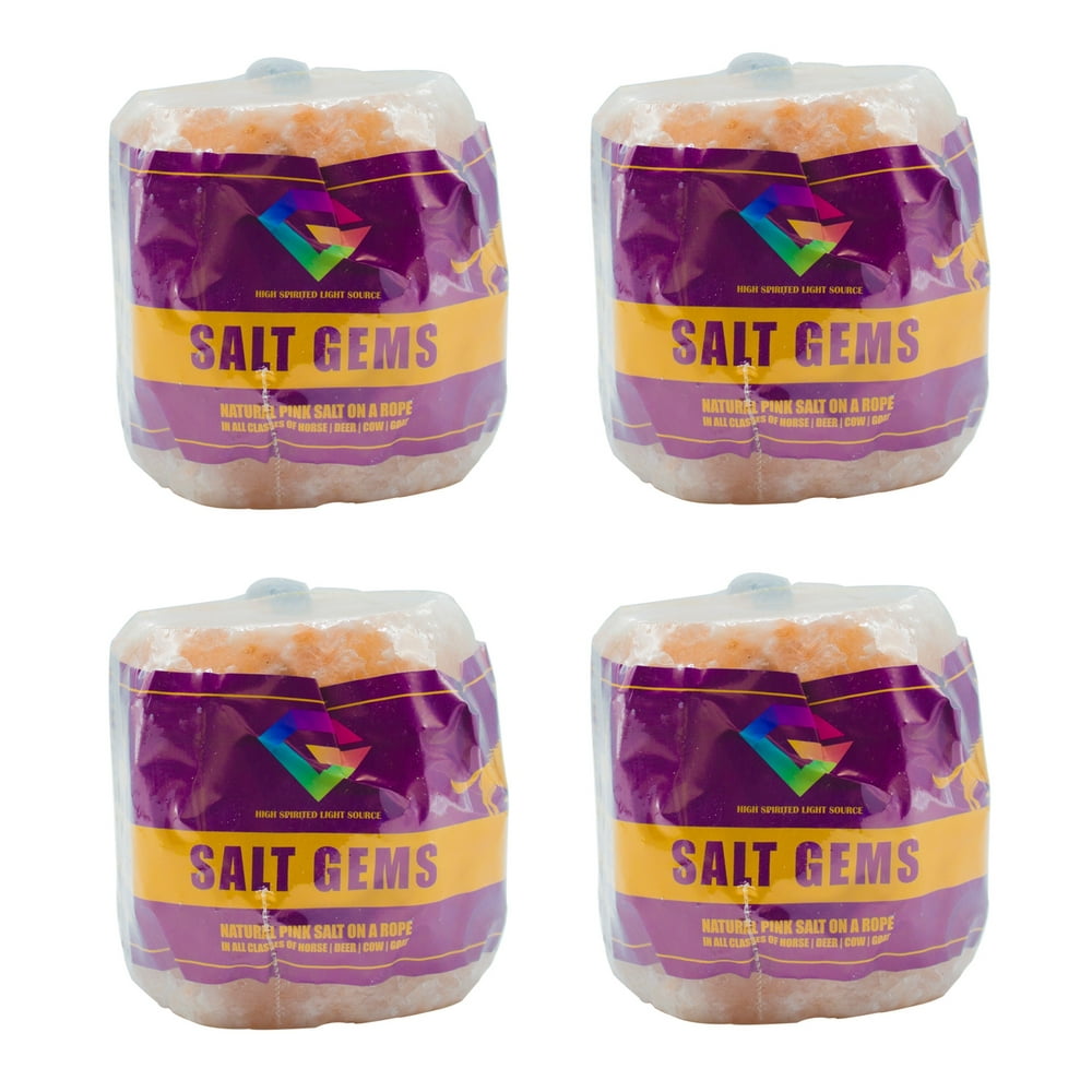 SALT GEMS 4 Pack 7.5 lbs, Himalayan Animal Salt Lick Pure Natural