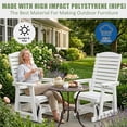 thumbnail image 6 of Mosbrisa HIPS Poly Lumber Patio Glider with Cup Holders, High Backrest and Deep Contoured Seat,  for Outdoor, Porch,  Garden, White, 6 of 6