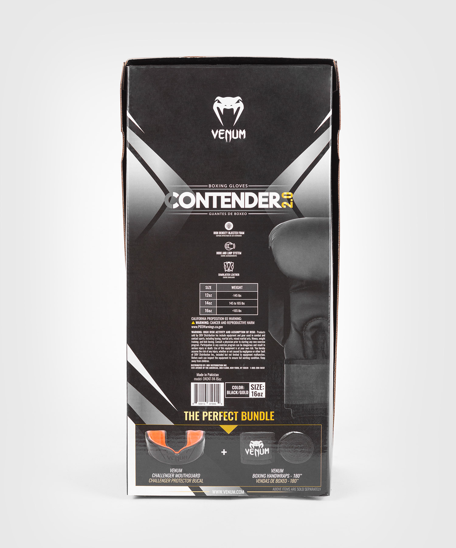 VENUM PU CONTENDER 2.0 BOXING GLOVES – BLACK/GOLD – 12OZ – UNISEX – SPARRING AND BAG TRAINING