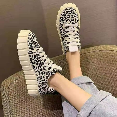 

Women s Shoes Leopard Zebra-Pattern Flat Heel Fashion Comfortable Laceing Casual Shoes
