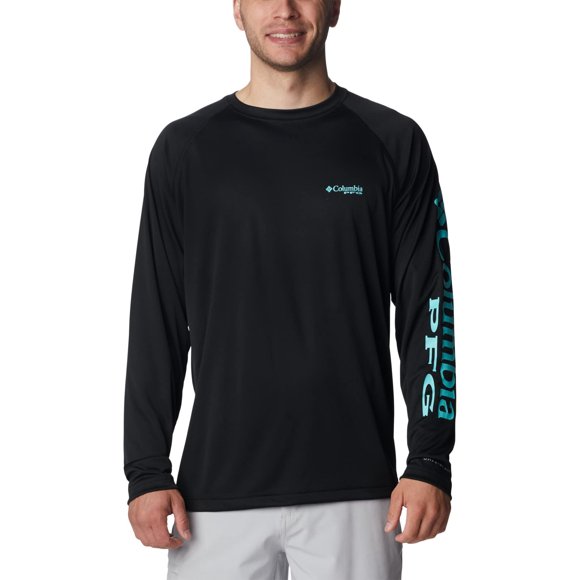 Camisa de pesca Columbia Terminal Tackle de manga larga para hombre, color negro