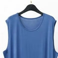 thumbnail image 5 of SROBPTY Men Solid Crew Neck Sleeveless Sleepshirt Robe Loungewear Blue, XXL, 5 of 5