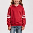 thumbnail image 6 of Vmberlty Hoodies for Girls 2-14 Years Old, Striped Sleeve Pullover Hoodie with Kangaroo Pocket, Loose Drop Shoulder Kids Casual Sport Sweatshirts, 6 of 6