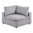 thumbnail image 3 of Modular Sectional Sofa Light Gray Corduroy Large Family 7pc Living Room Set 2x Corner wedge 2x Armless Chairs 3x Ottomans, 3 of 10