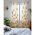 thumbnail image 3 of Green Orange Pumpkin Sheer Curtains 90 Inch Length 2 Panels Vintage Thanksgiving Wildflowers Curtain Drapes for Kitchen,Bedroom,Living Room,Doorway,Hallway,Sliding Glass Door,Bathroom Window,52x90, 3 of 7