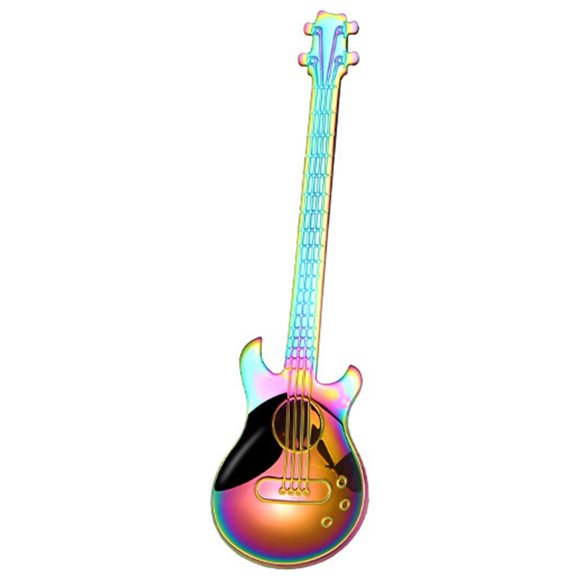 Catégorie de Produit Vaisselle 2 - Cuillère Guitare en Acier Inoxydable Cuillère à Mélanger le Café Cuillère Plaquée pour Bar à Glace Cuillère de Bar à Musique Petite - Accessoire de Cuisine Gourmet