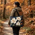 thumbnail image 4 of Quilted Tote Bag for Women, 12x12in Vintage Digital Print Shoulder Bag with Zipper, Large Capacity Foldable Shopping Tote, Tear-Resistant Polyester Handbag for Commuting Travel & Daily Use, 4 of 8