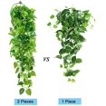 thumbnail image 4 of 2pcs Artificial Green Hanging Split Leaf Leaves, For Wedding Garden Wall Decor (2pcs), 4 of 5