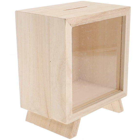 Piggy Bank Money Box for Children Safe Large Alcancia Original Travel Fund Clear Display Case Wooden Girls Jar Frame