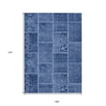 thumbnail image 3 of 9' X 12' Navy Blue And Denim Blue Patchwork Washable Indoor Outdoor Area Rug, 3 of 5