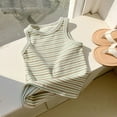 thumbnail image 4 of Kaemgyyd 1-9 T Toddler Baby Girls Tank Tops Cotton Breathable Sleeveless Striped Undershirts Soft Crew Neck Summer Tops for Dance, 4 of 4