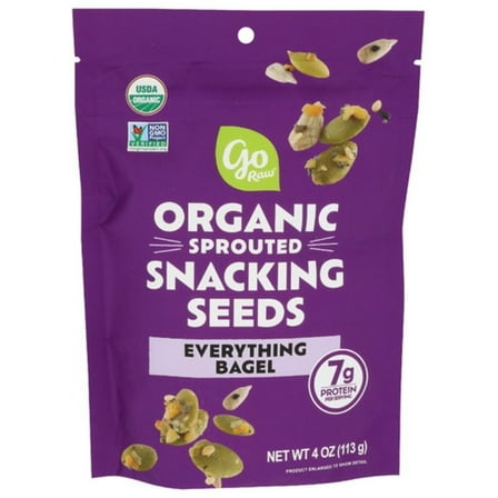 Go Raw Organic Everything Bagel Sprouted Snacking Seeds 4 oz Pack of 2