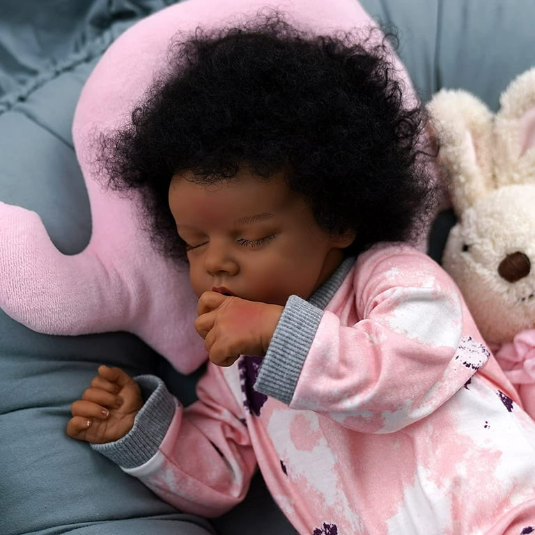 24 Inch Biracial Reborn Baby Dolls Girl Handmade Black African America –  Pinky Reborn