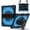 black+blue, variant on for iPad Pro 11 inch (M4) 2024 Case, Military Grade Heavy Duty Silicone Protection Cover with Pencil Holder 360 Rotating Stand Handle Rugged Cover for iPad Pro 11 inch (M4) 2024, Black