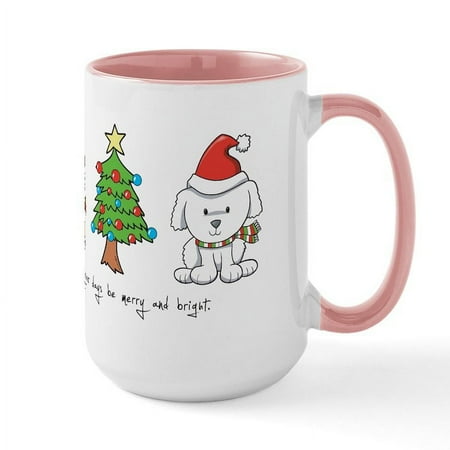 

CafePress - Cat And Dog Christmas Large Mug - 15 oz Ceramic Large Mug