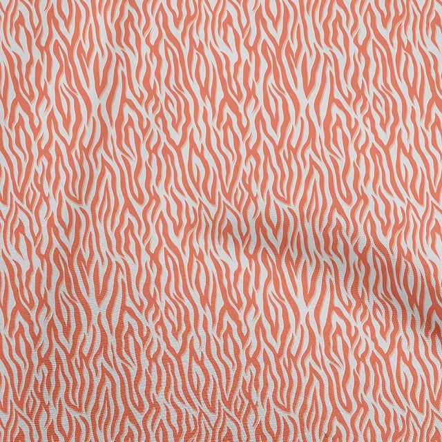 oneOone Cotton Cambric Orange Fabric Animal Skin Sewing Craft Projects Fabric Prints By Yard 42 Inch Wide