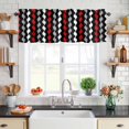 thumbnail image 2 of Curtain Valance for Windows Red Black Wave Stripes Kitchen Curtain Valances Geometric Twists Striped Valances Window Treatments Short Curtains for Kitchen Living Room Bedroom Home Decor 54x18 Inch, 2 of 9