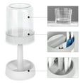 thumbnail image 3 of DODAMOUR Height Adjustable Toothbrush Holder for Bathroom, Toothbrush Holder Stand with Tooth Brush Cup, Compatible with Conventional, Electric Toothbrushes, Toothpaste Storage (White), 3 of 7