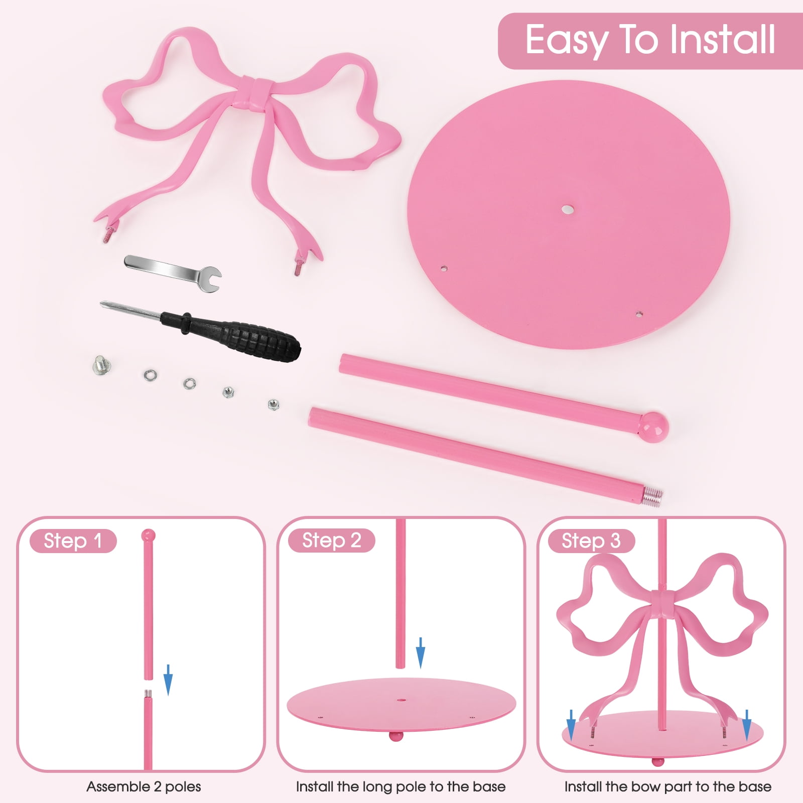 Wanchiy Pink Bow Paper Towel Holder, Countertop Paper Towel Rack for Bathroom, Dining Table & Home Décor,Decorative Kitchen Tissue Stand,Housewarming Gift