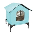 thumbnail image 2 of Casa para gatos al libre, casa para gatitos, suministros para mascotas, refugio portátil y cálido para gatos salvajes, casas para mascotas para M Azul, 2 of 8