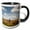 Black/White, variant on 3drose, Clouds Drift Over Nakagusuku Castle. Okinawa, Japan, 11oz Two-tone Black Mug