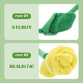 thumbnail image 3 of OULII Yellow Artificial Rose Flowers Bouquet for Decoration Realistic Cotton Polyester Faux Roses, 3 of 8