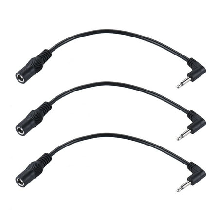 3pcs 5.5mm * 2.1/2.5mm to 3.5mm(1/8″) Positive Tip Power Supply Converter Cable for Guitar