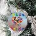 thumbnail image 3 of Peace Love Pride Siamese with Rainbow Sunglasses LGBT LGBTQ+ Ceramic Round Ornament Cat Lover Kitten Owner Gifts Home Tree Decor - 01004, 3 of 5