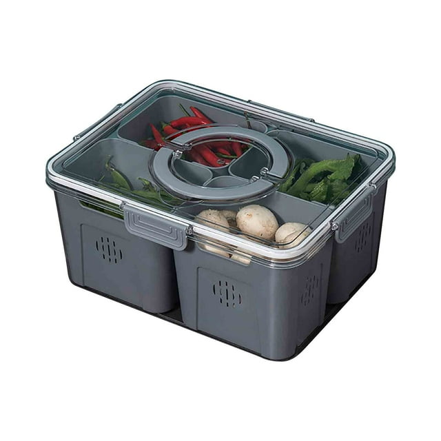 Storage Bins with Lids Covered Refrigerator Storage Box, Stackable Refrigerator Storage Box, Detachable Container for Food and Fruit Storage, Refrigerator Tissue, Vegetable Food