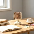 thumbnail image 5 of AuroraX Beige Desk Fans Personal Cooling USB Charging Mini Cooler Adjustable Speeds Strong Airflow Lightweight Quiet Office Table Fan, 5 of 6