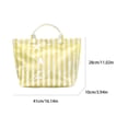 thumbnail image 2 of HUISZJ PVC Striped Tote Bag, Stylish Canvas Handbag, Large Capacity Portable Travel Shoulder Bag for Commuting Work Travel (Yellow), 2 of 6