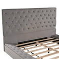 EUROCO Tufted Upholstery Platform Bed with Storage, Full for Kids, Gray