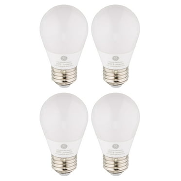 (4 bulbs) GE 32275 LED Daylight A15, 40 watt equivalent, 300 lumens, 5000K Daylight A15 Ceiling Fan/Appliance frosted finish medium base Dimmable LED Light Bulb