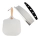 thumbnail image 1 of Juego de pala para pizza, paleta para pizza + rebanador basculante para pizza, pala para pizza de metal y aluminio, mango de madera plegable, acero inoxidable, 1 of 6