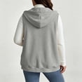 thumbnail image 4 of SSZMDLB Women Fall Winter Sleeveless Button Down Hooded Vest Plus Size Open Front Casual Solid Basic Layering Tops, Gray S, 4 of 5