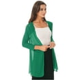 thumbnail image 3 of YONGHS Women Half Sleeve Chiffon Long Cardigan Bolero Open Front Casual Shrug Jackets Green 5XL, 3 of 5
