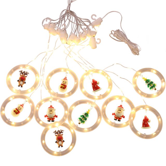 Bewildely Tira de luces navideñas alimentada por USB, lámpara de cadena impermeable, cortina de ventana navideña, adorno colgante para árbol de Navidad Kits de decoración para fiestas Bewildely HA008358-00B