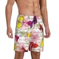 thumbnail image 2 of Kdxio Butterflies and Vintage Print Mens Sleep Shorts Bottoms Soft Comfy Pajama Wear Pants with Drawstring Pockets, 2 of 7