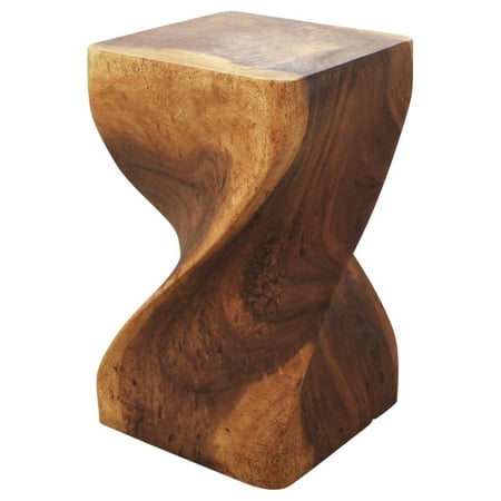 Haussmann  Handmade Eco Wood  Sofa Table Big Twist Stool 12 in SQ x 20 in H Walnut Oil - 12 x 12 x