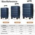 thumbnail image 3 of MIUSSE 5 Piece Luggage Set, Hardshell Lightweight Suitcase with TSA Lock Spinner Wheels, 100% PC Luggage Set 20in 24in 28in - Blue, 3 of 7