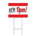 thumbnail image 1 of Now Open Red Stripes (18" x 24") Yard Sign, Includes Metal Step Stake, 1 of 6