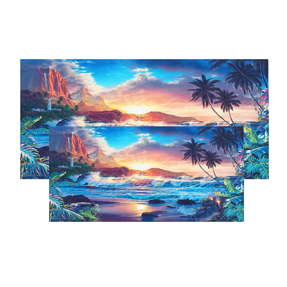 Padsin Art Sunset Square Canvas Wall Art Painting Ocean Waves Print on Canvas Painting Modern Seascape Ready to Hang for Home Living Room Bedroom Decoration