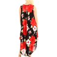 thumbnail image 2 of Sakkas Aba Women's Casual Summer Floral Print Sleeveless Loose Dress Cover-up - B-Red - One Size, 2 of 5