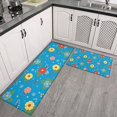 thumbnail image 2 of Pioneer Flower Floral Print Pattern Kitchen Rugs Sets Of 2, Anti Fatigue Non Slip Washable Floor Mats for Kitchen Sink Laundry, 17X30 Inch + 17X47 Inch, 2 of 6